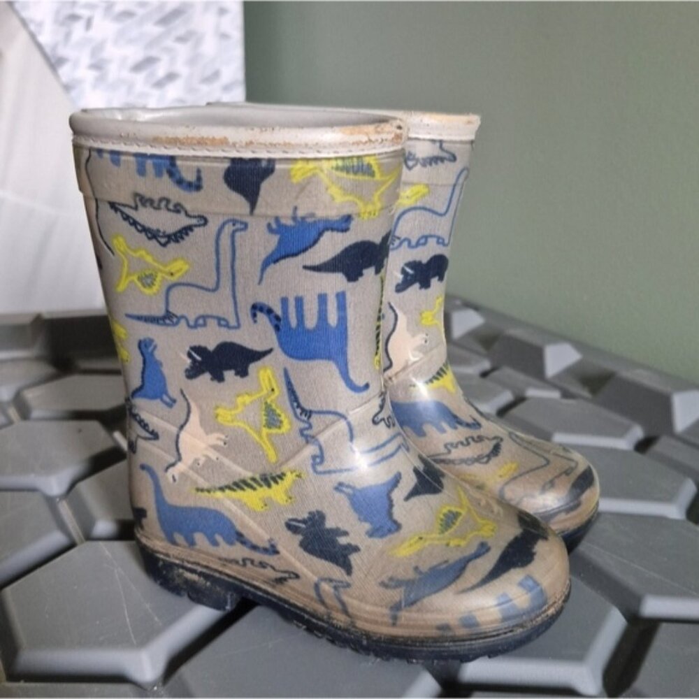 Kids Dinosaur Print Rain Boots